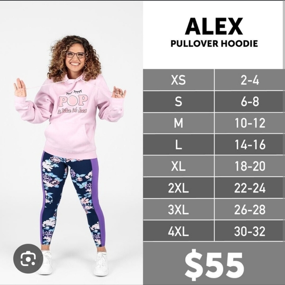 New nwt lularoe Alex hoodie xl. - Picture 3 of 3
